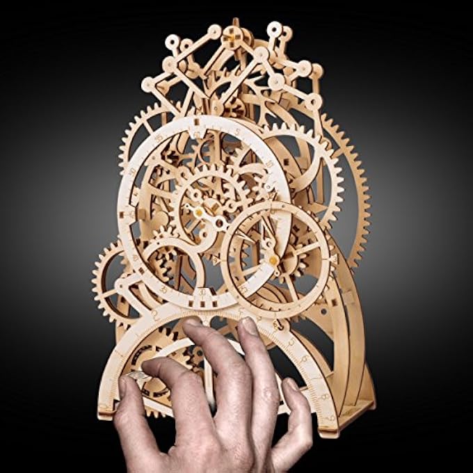 3D ASSEMBLY PUZZLES WOODEN MECHANICAL GEARS DECOR LASER-CUT PENDULUM CLOCK MODEL KIT BEST ENGINEERING TOYS FOR TEENS - Image 4